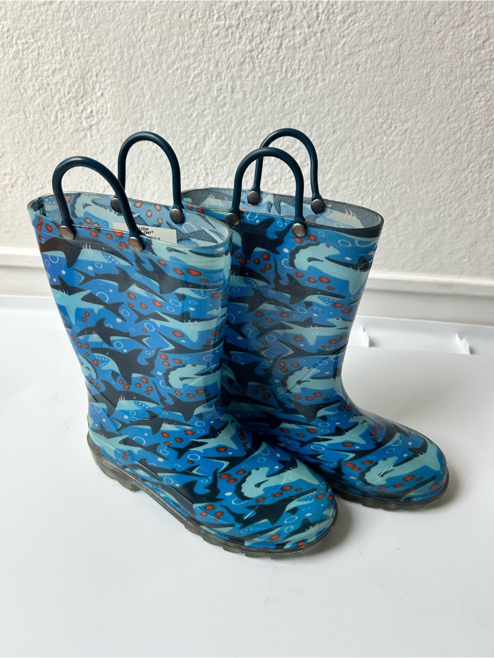 Toddler Western Chief Shark Light-Up Rain Boots Size 1